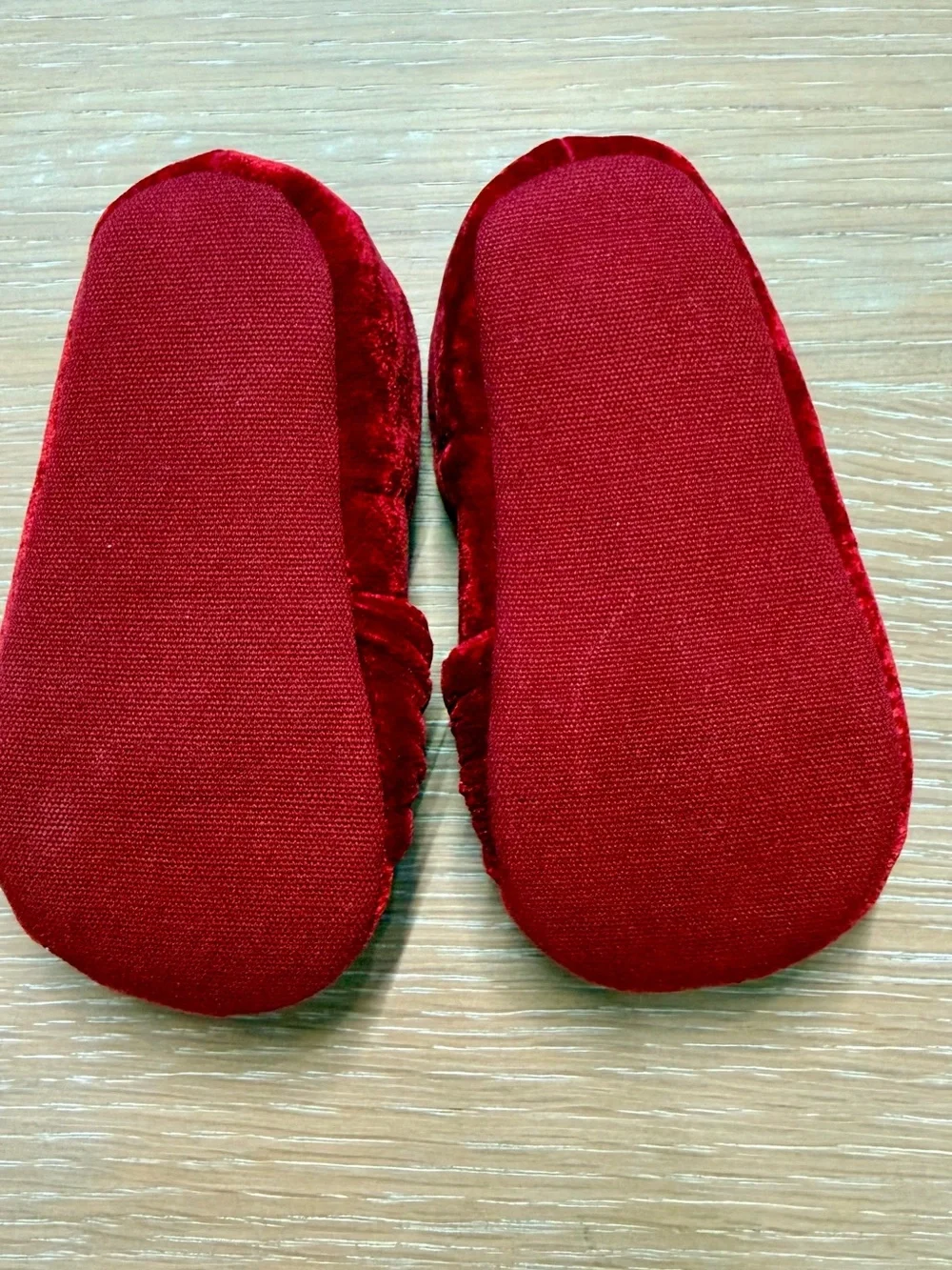 Janie and Jack Baby Red Velvet Bow Ballet Flat size 3-6 months